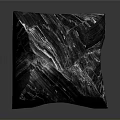 Abstract Geometric Polyhedral Furniture Sculpture With Metallic Black Surface And Hollow Design Structure