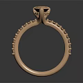 Elegant Rose Gold Ring Featuring Central Gemstone And Small Diamond Accents On Band