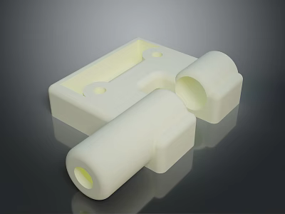 White Plastic Computer Accessory Components Featuring Cylindrical And Square Parts 3d model