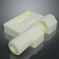 White Plastic Computer Accessory Components Featuring Cylindrical And Square Parts 3d model