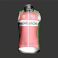 HORELIGH Red Green Sleeveless Vest With Black Collar And Zipper Design