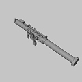 Military Rocket Launcher With Green Tube Black Scope Yellow Caution Strip Red Tip
