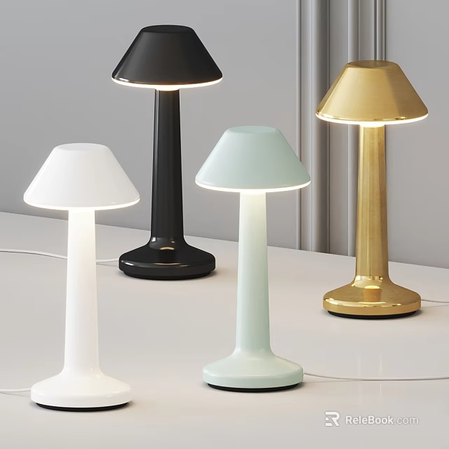 Minimalist Table Lamps In Various Colors For Bedroom Office Desk Decor 3d model 