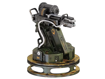 Industrial Robotic Arm Equipment With Rotating Base And Metal Structure 3d model