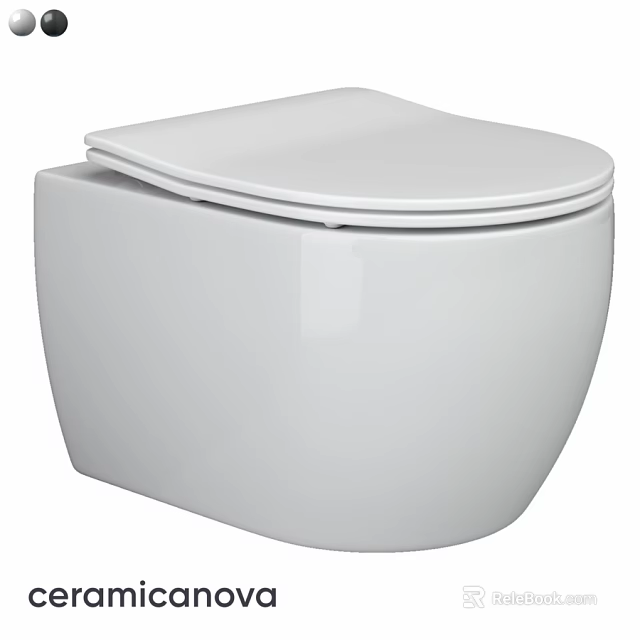 Modern White Wall Mounted Toilet With Sleek Contemporary Design Features 3d model 