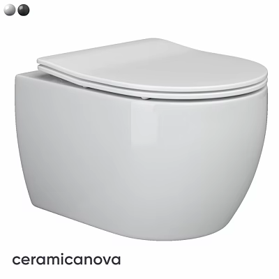 Modern White Wall Mounted Toilet With Sleek Contemporary Design Features 3d model