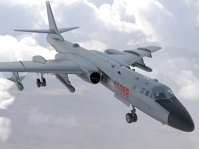 Fighter Jet 11098 Flying With Extended Landing Gear In Cloudy Sky 3d model