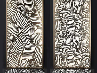 Elegant Modern Floor Tiles With Intricate Leaf Pattern Black And White Design 3d model