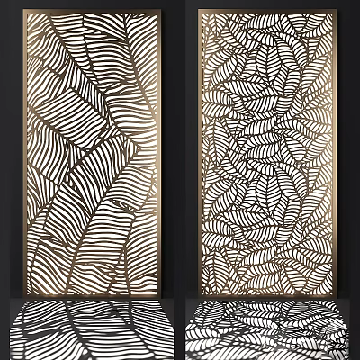 Elegant Modern Floor Tiles With Intricate Leaf Pattern Black And White Design 3d model