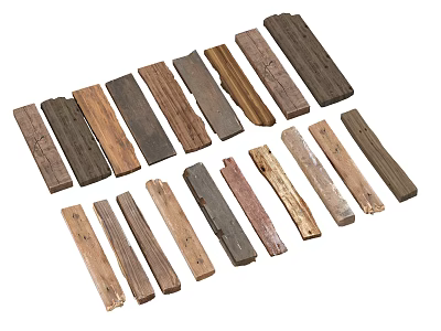 Natural Rustic Stone Wood Planks with Various Textures Sizes and Colors for Decor 3d model