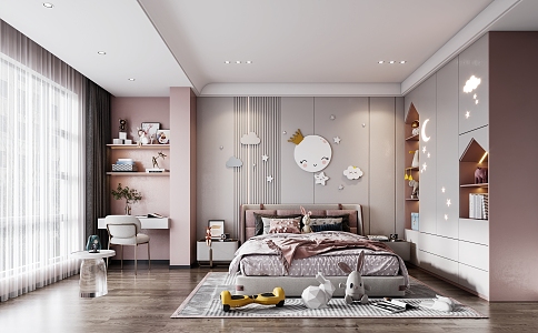 Modern Girls Room 3d model