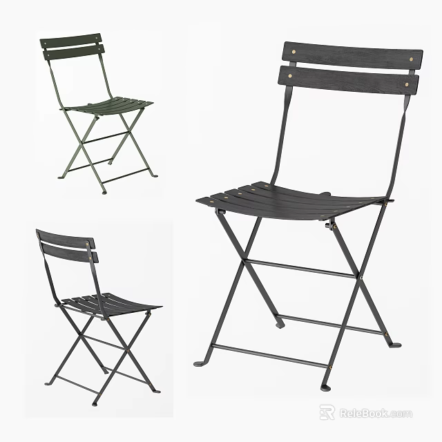 Foldable Leisure Chairs with Metal Frame and Portable Design for Outdoor Activities and Home Use 3d model 