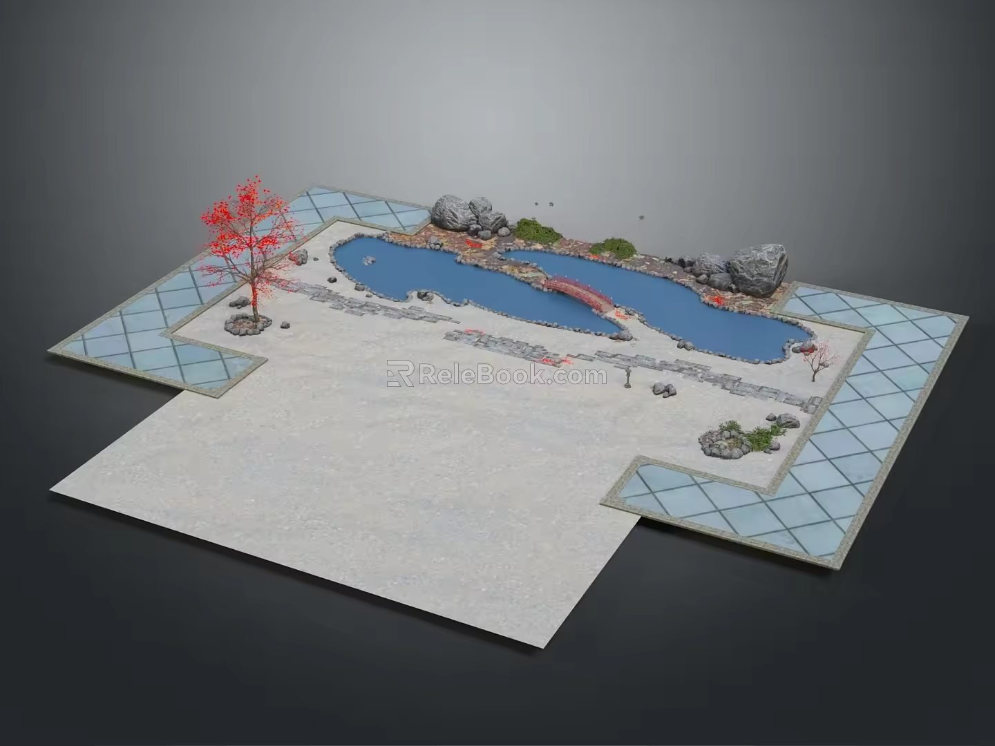 Lake surface 3d model
