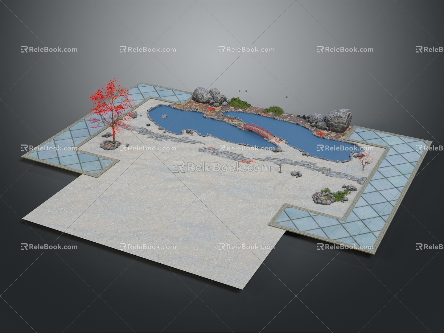 Lake surface 3d model