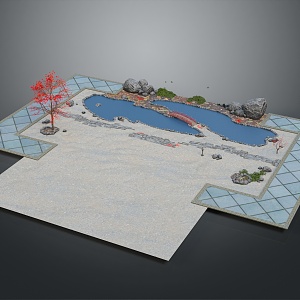 Lake surface 3d model