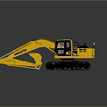 Yellow Komatsu Heavy Duty Crawler Excavator With Front Bucket And Cabin