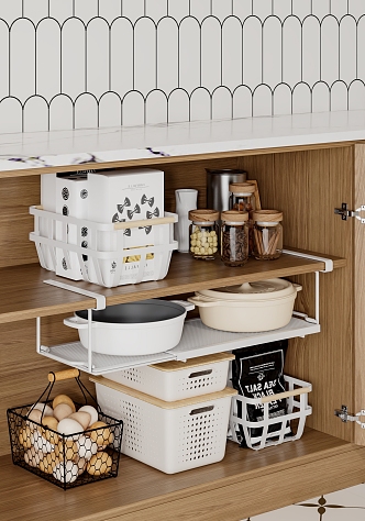 Kitchen Storage Rack Cabinet Partition Storage Box Pot Seasoning 3d model