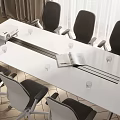 Conference table and chair combination 3d model
