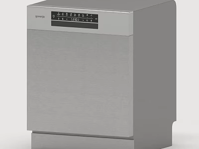 Stainless Steel Dishwasher Modern Kitchen Appliance With Digital Display And Control Panel 3d model
