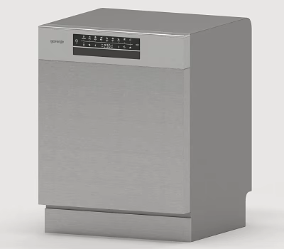 Stainless Steel Dishwasher Modern Kitchen Appliance With Digital Display And Control Panel 3d model