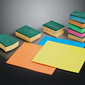 Assorted Colors Household Cleaning Sponges And Soft Dishcloths For Kitchen Cleaning