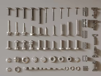 09 Screws Modern Hardware Screws 3d model