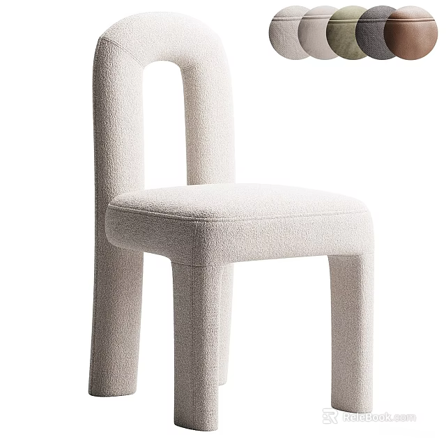 Stylish Boucle Upholstered Leisure Chair With Multiple Color Options For Modern Cozy Home Living Spaces 3d model 