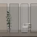 Modern Interior Design With Various Stylish Partition Patterns Plant And Chair