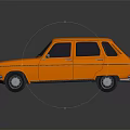 Yellow Vintage Compact Car Featuring 4 Door Classic Design And Reflective Finish