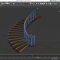 Classic Spiral Staircase With Wooden Steps And Metal Handrail Interior Design