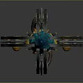 Futuristic Mechanical Device With Yellow Black Structure Long Handle And Green Glowing Core
