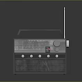 Vintage Electronic Radio With Silver Body Antenna Tuning Dial Knobs And Speakers