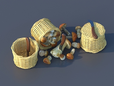 Mushroom Basket Knife Tool 3D Model 3d model