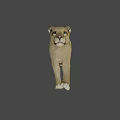 Game and Movie Character 3D Lion Model with Wireframe Design and Realistic Features