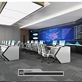 Modern Control Room Command Center 3d model
