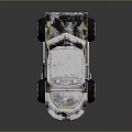 Off road truck with roof round lights silver gray body yellow accents rugged wheels