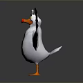 Cartoon Seagull With Spread Wings White Body Grey Feathers Orange Beak And Happy Expression