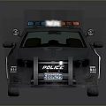 Sleek Police Car With Flashing Lights Modern Design And Reflective Surface