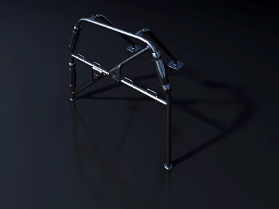 Modern Single Sofa With Sleek Metal Frame And Geometric Support Brackets 3d model