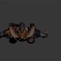 Detailed Fantasy Ram Horned Warrior Creature In Armor With Spear Weapon