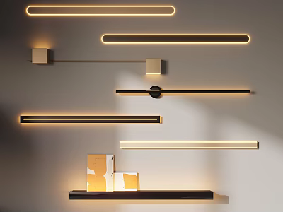 Modern LED Linear Wall Sconces With Sleek Design And Warm Glow For Interior Lighting 3d model