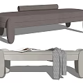 modern bed end stool sofa stool 3d model
