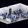 Modern Control Room With Multiple Monitoring Screens Workstations Digital Displays And Plants