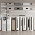 Diverse Collection of Air Conditioners and Fans With Wall Mounted Floor Standing and Table Models