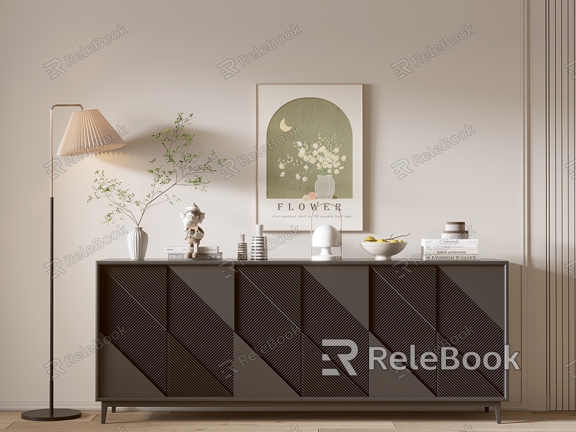 Modern Black Cabinet Whole Cabinet Sideboard Cabinet Balcony Cabinet Storage Cabinet Entrance Cabinet model