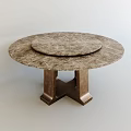 Round Marble Top Dining Table With Cross Shaped Metal Base Modern Design 3d model