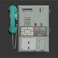 Vintage Public Telephone With Green Handset And Metal Body Design