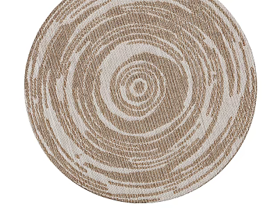 Round Woven Rug with Brown and Beige Swirl Pattern for Modern Home Decor 3d model