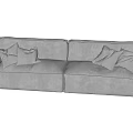 Modern Light Grey Two Seater Sofa With Soft Cushions And Comfortable Design 3d model