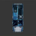 Blue And White Police Functional Vehicle With Markings And Lights